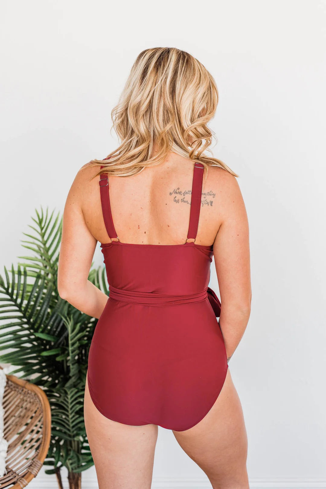 Beach Party One-Piece Swimsuit in Deep Red