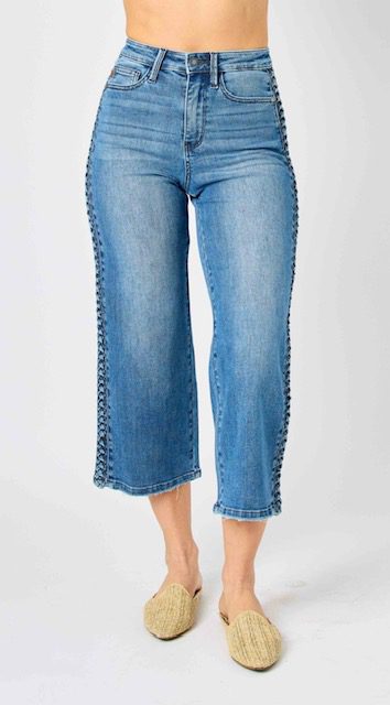 Judy Blue High Waist Wide Cropped Jeans