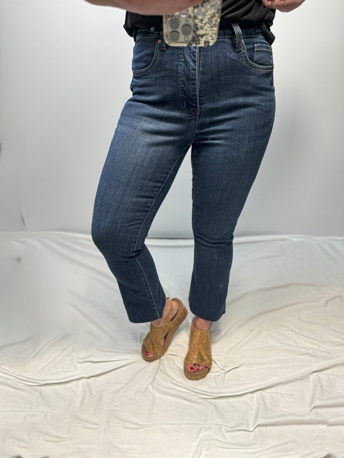 Mia Kick-Flare Non-Distressed Jeans in Dark Wash by RFM