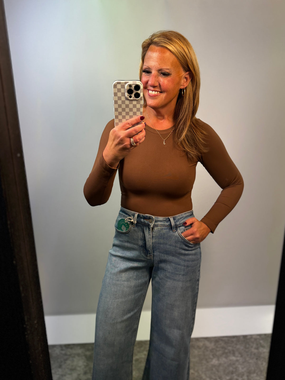 Seamless Essential Long Sleeve Top Coffee Brown