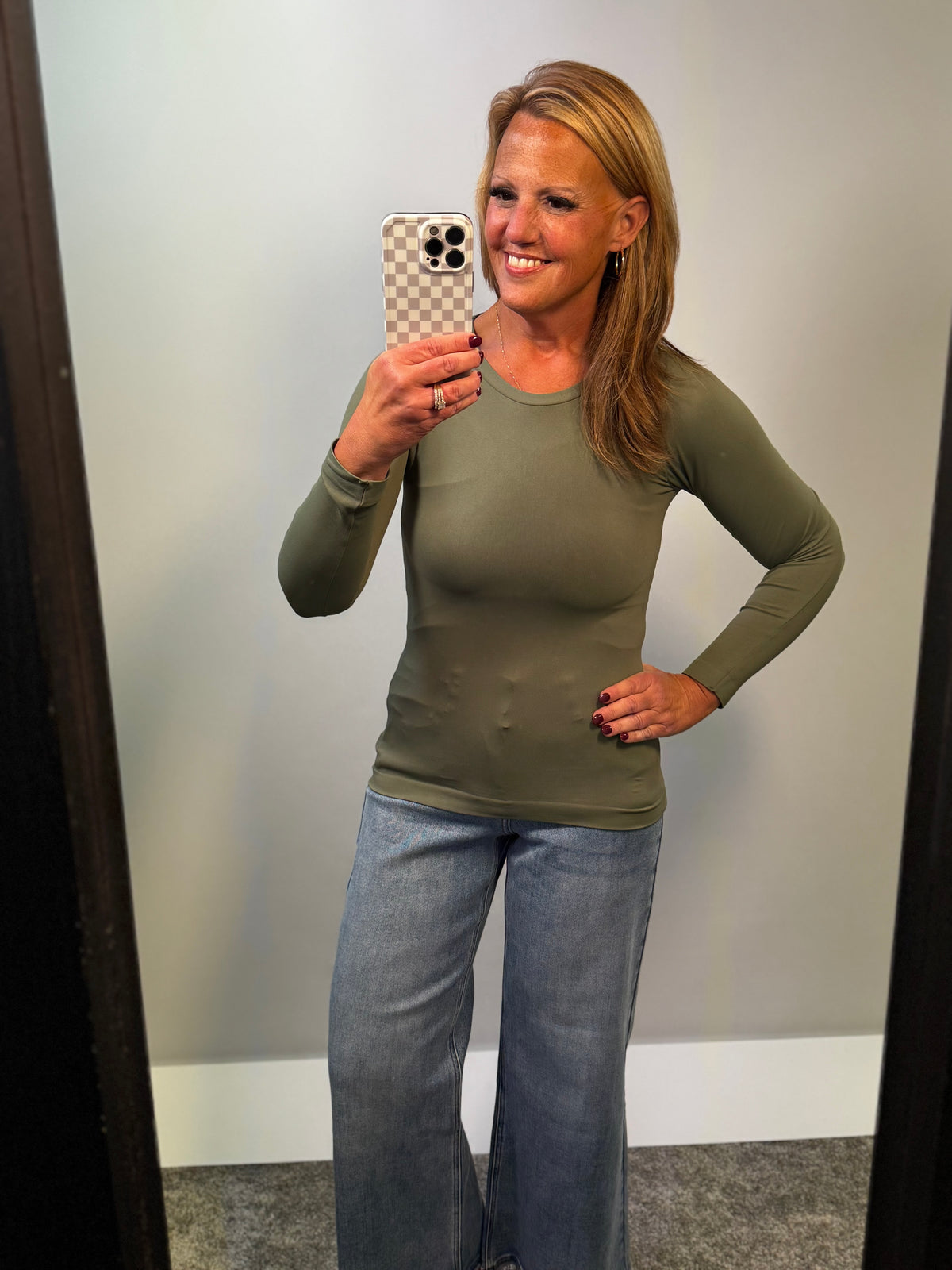 Seamless Essential Long Sleeve Top Smoky Olive