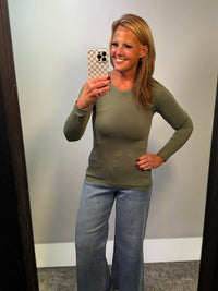 Seamless Essential Long Sleeve Top Smoky Olive