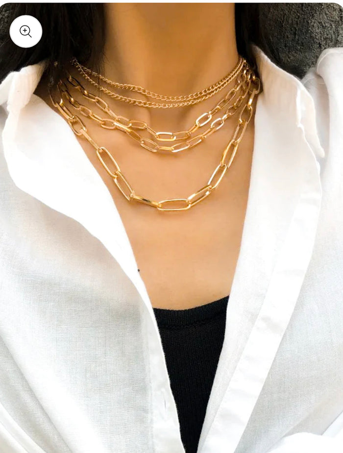 Gold Necklace Stack