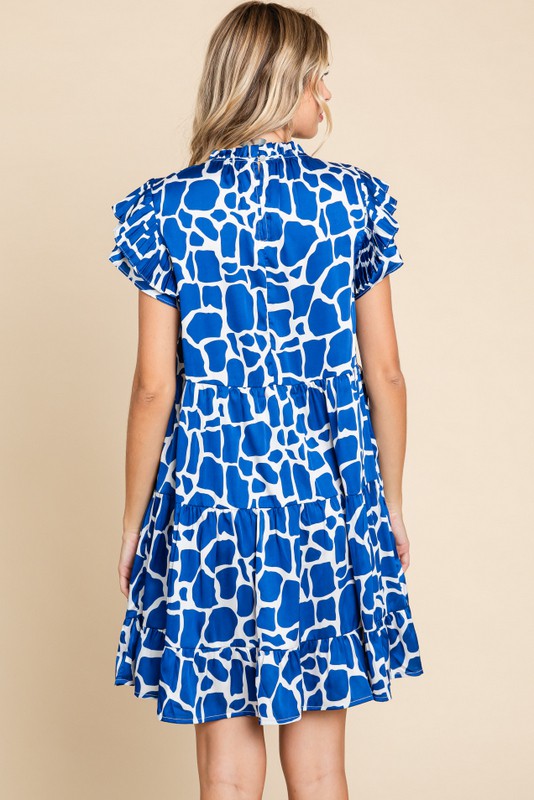 Mara Geo Print Dress in Royal Blue Small Mara Geo Print Dress in Royal Blue Small