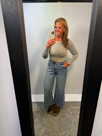 Seamless Essential Long Sleeve Top Grey