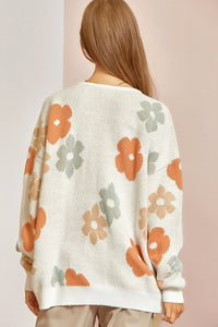 Marcy Andree T12640-1 Beige Daisy Sweater