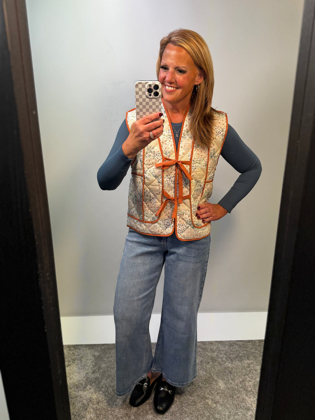 Sasha Quilted Floral Print Vest