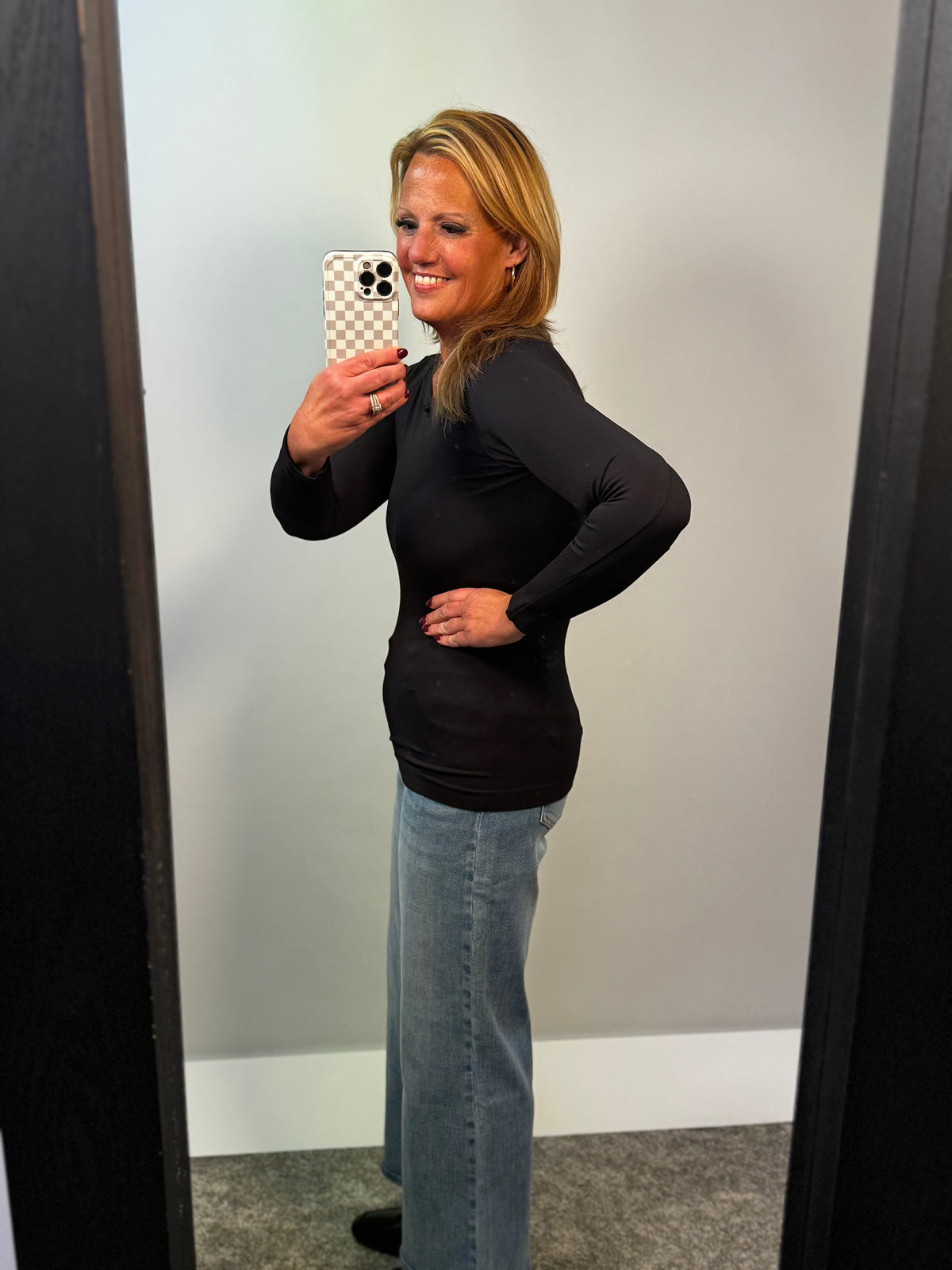 Seamless Essential Long Sleeve Top Black