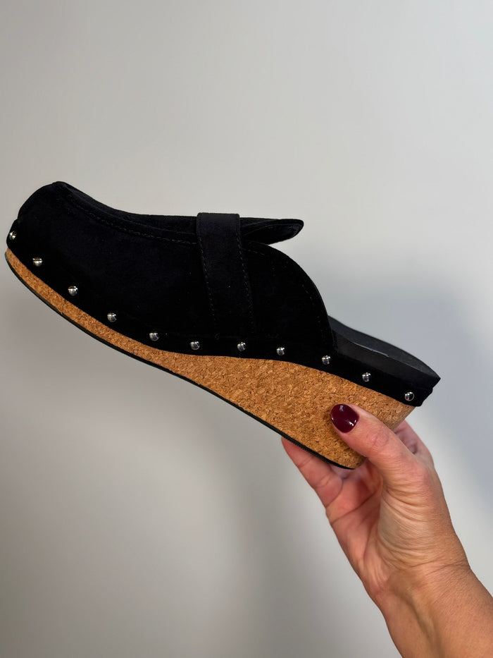 Corkys Just Precious in Black Faux Suede