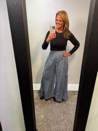 Palazzo Wide Leg Jeans in Light Wash