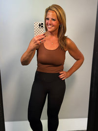 Seamless Reversible Tank in Coffee