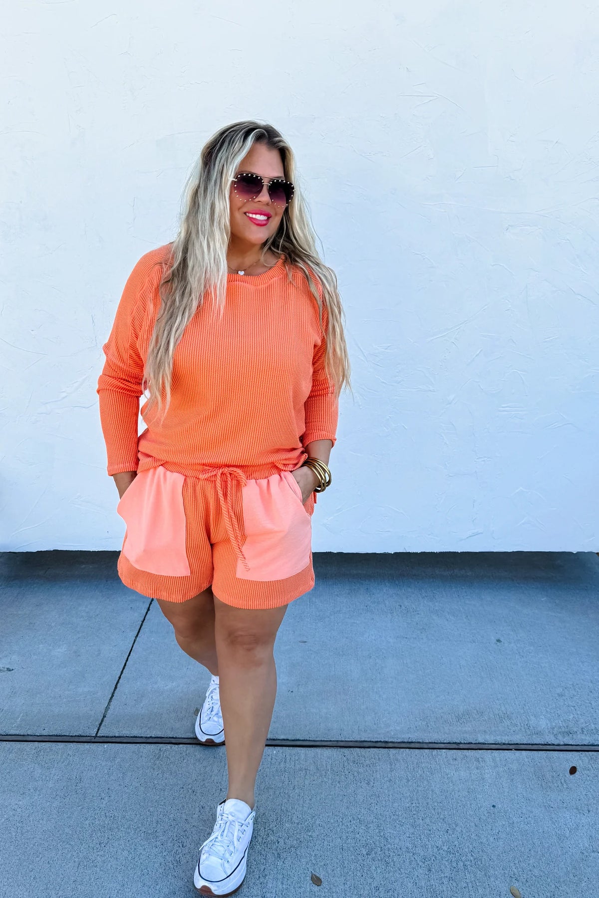 Blakely Brentley Lounge Set in Blue Shown in Coral