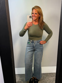 Seamless Essential Long Sleeve Top Smoky Olive