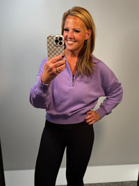 Half Zip Sweatshirt in Luscious Lavender
