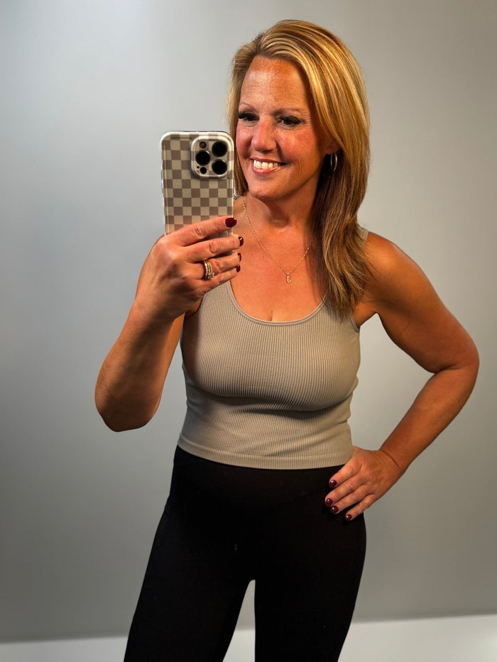 Seamless Reversible Tank in Grey