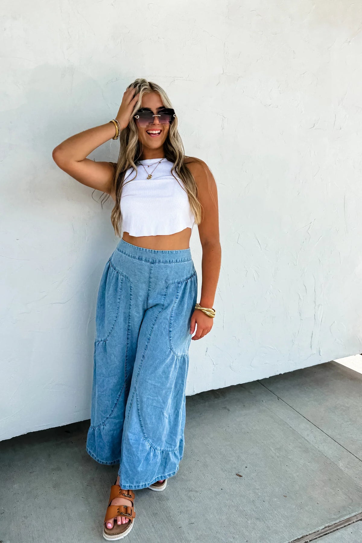 Blakely Libby Palazzo Jeans Light Wash