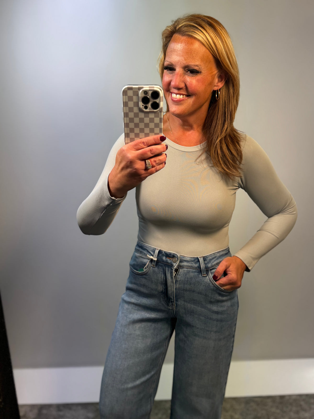 Seamless Essential Long Sleeve Top Grey