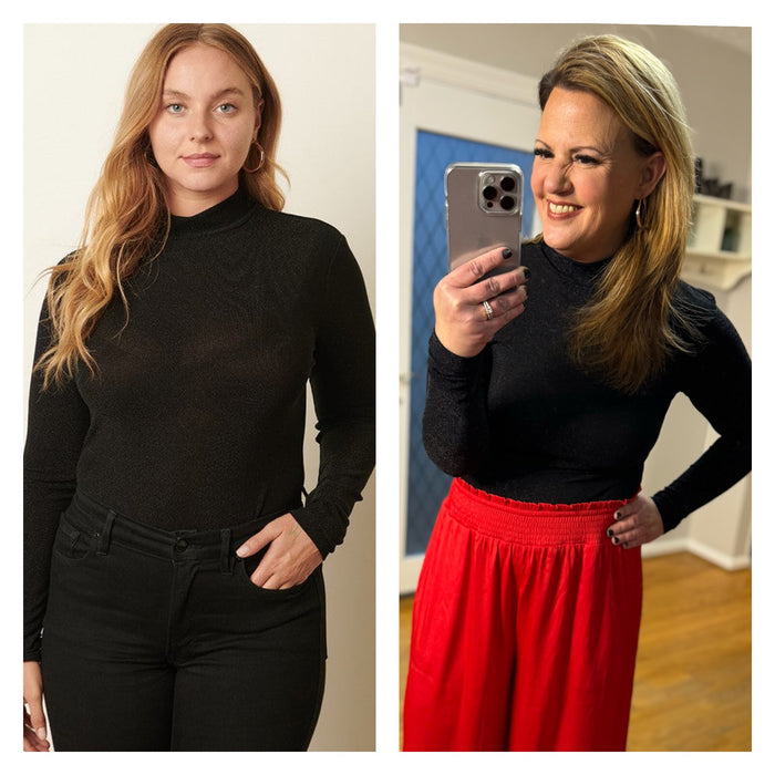 Rachel Shimmer Bodysuit Mittoshop H14793 Black