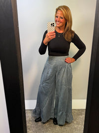 Palazzo Wide Leg Jeans in Light Wash