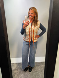 Sasha Quilted Floral Print Vest