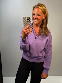 Half Zip Sweatshirt in Luscious Lavender