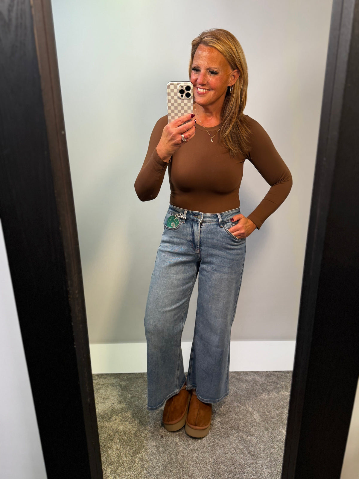 Seamless Essential Long Sleeve Top Coffee Brown