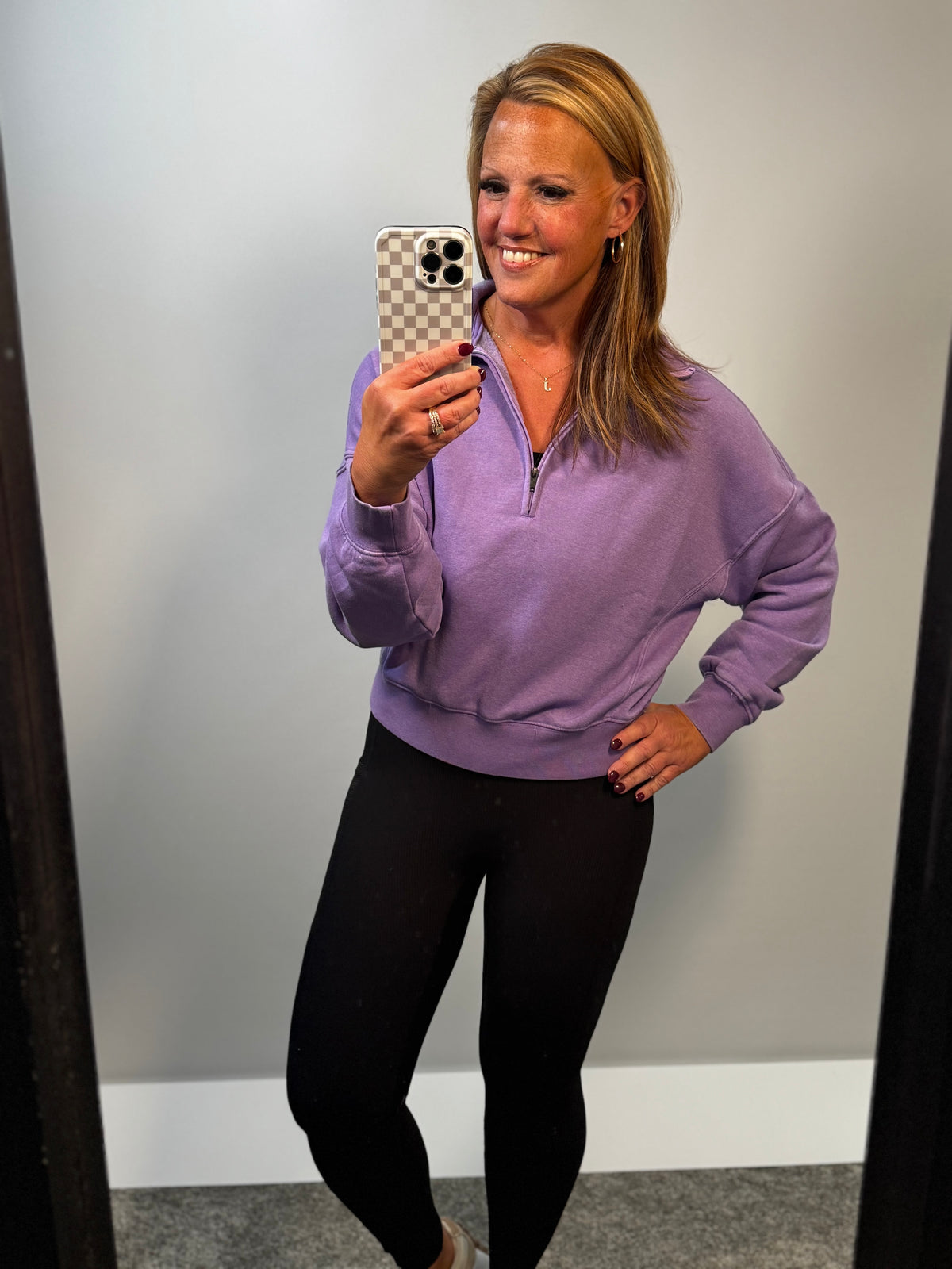 Half Zip Sweatshirt in Luscious Lavender