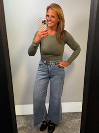 Seamless Essential Long Sleeve Top Smoky Olive