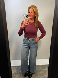Seamless Essential Long Sleeve Top Plum