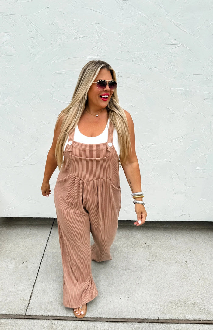 Blakely Karli Boho Overalls in Latte