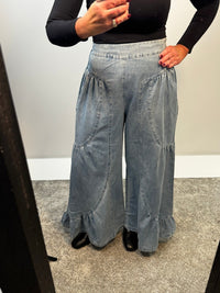 Palazzo Wide Leg Jeans in Light Wash