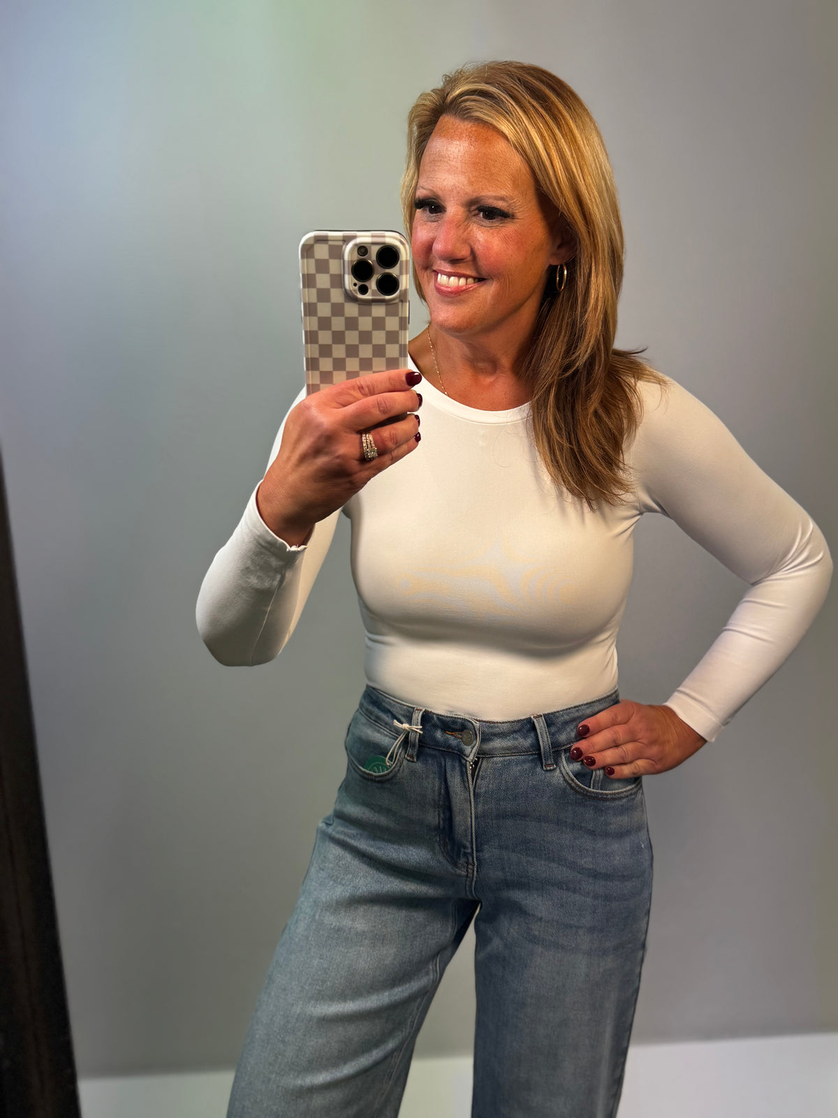 Seamless Essential Long Sleeve Top White