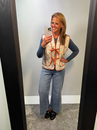 Sasha Quilted Floral Print Vest