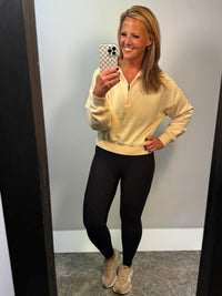 Half Zip Sweatshirt in Banana Cream