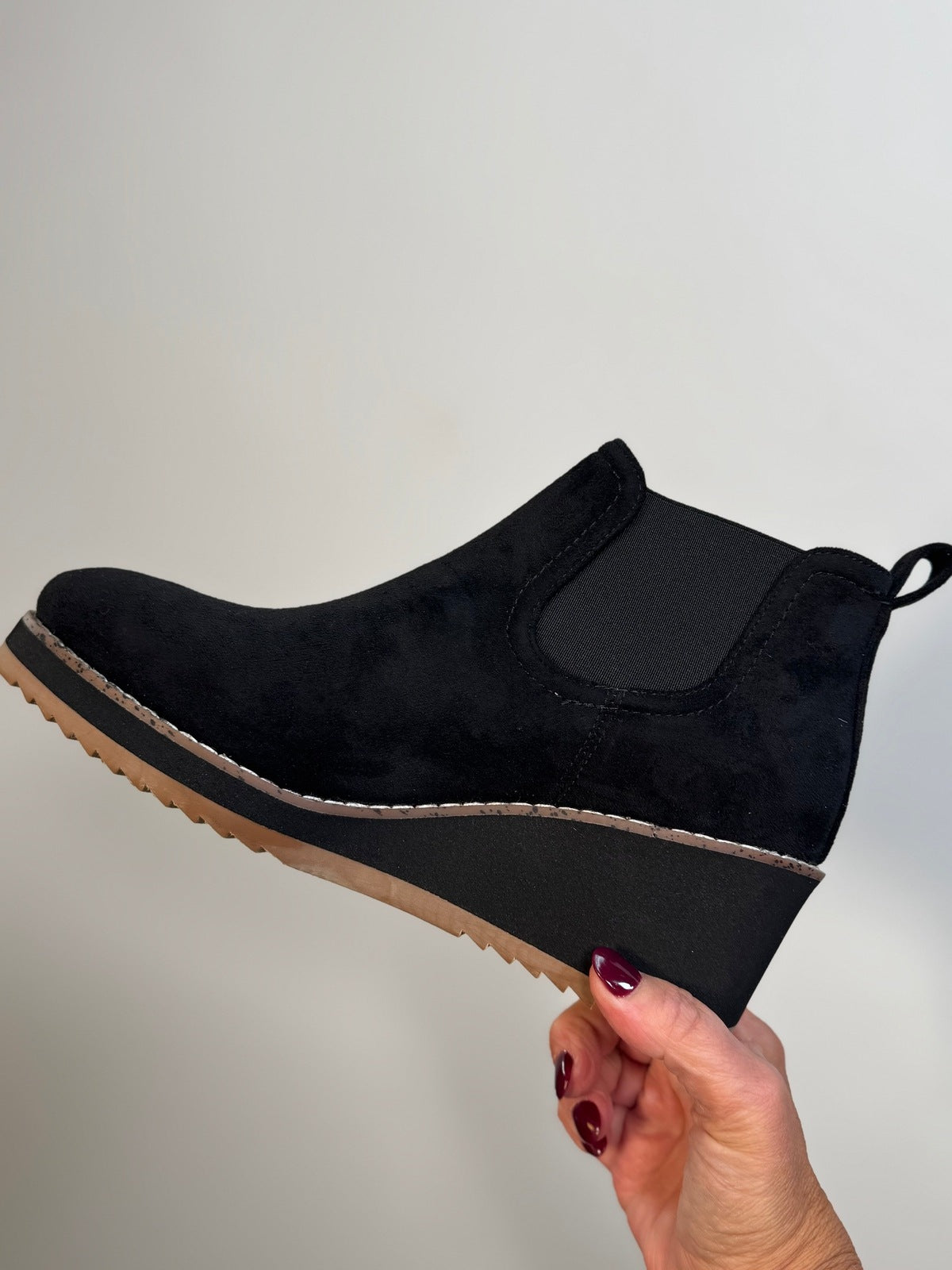 Corkys Love You A Latte Boots in Black Faux Suede