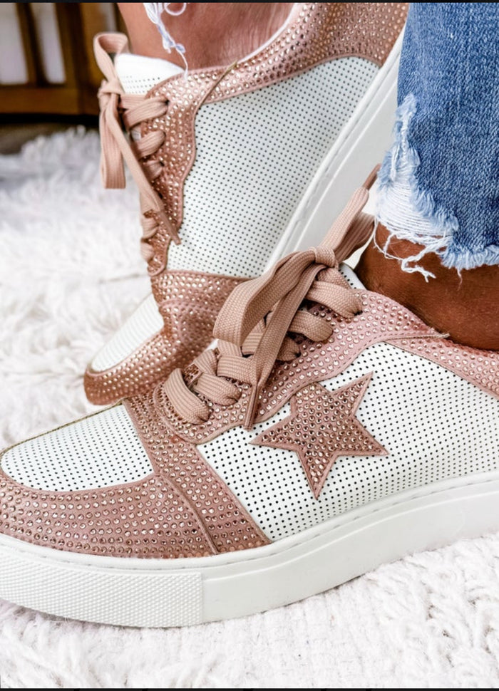Corky's Sparkle Star Tennis Shoes in Mauve