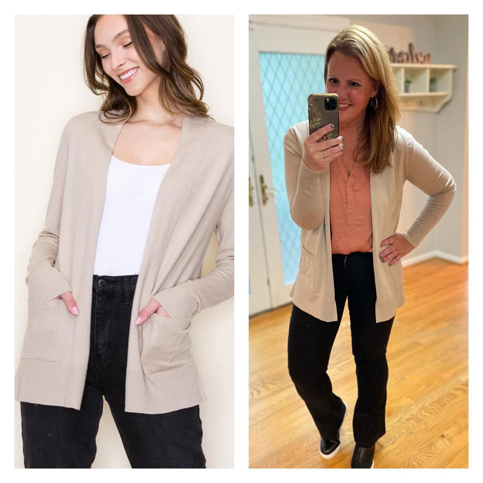 Presley Cardigan in Taupe