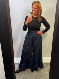 Palazzo Wide Leg Jeans in Dark Wash
