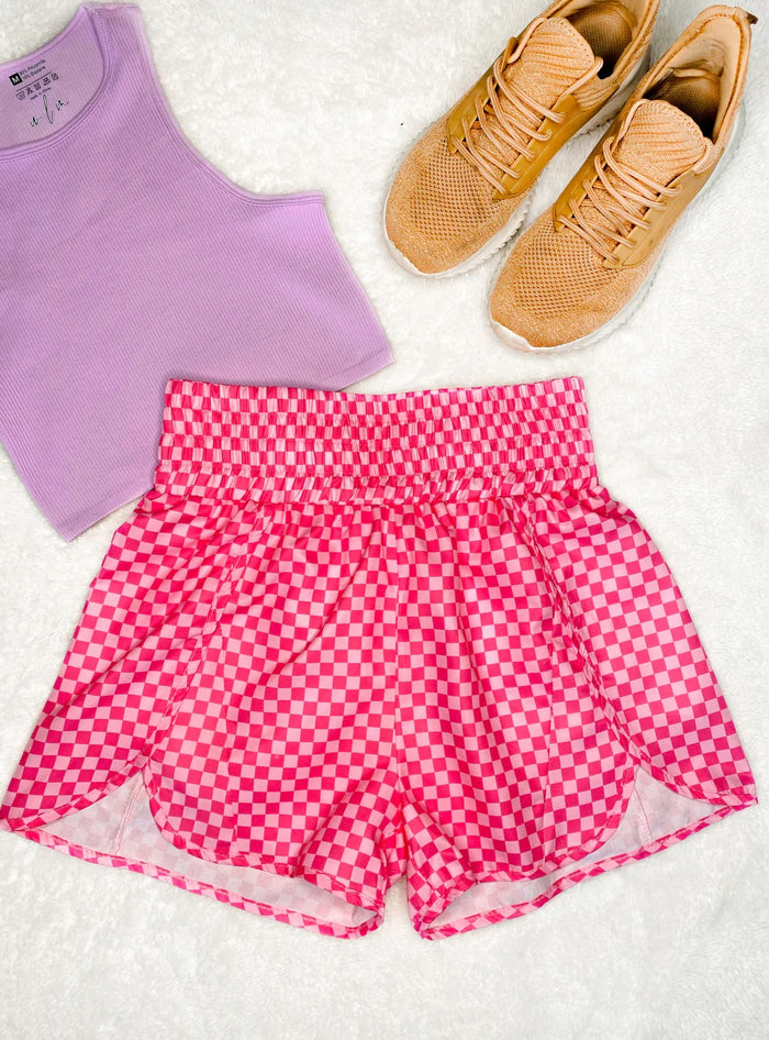 WLM Cheyenne Checkered Shorts Pink
