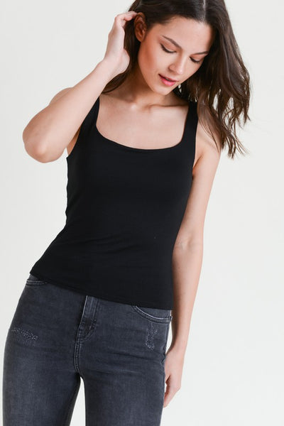 Everyday Essential Double Layer Tank in Black